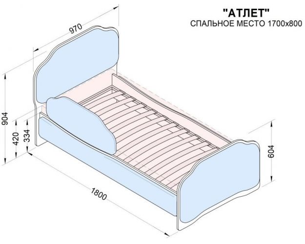 Кровать 170 Атлет 74 Жёлтый (мягкий бортик)